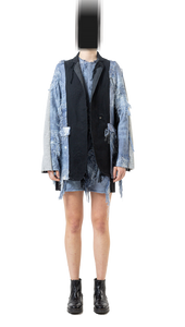 Panelled Oversized Jacket - Jeans