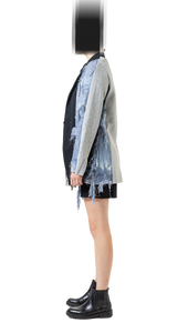 Panelled Oversized Jacket - Jeans