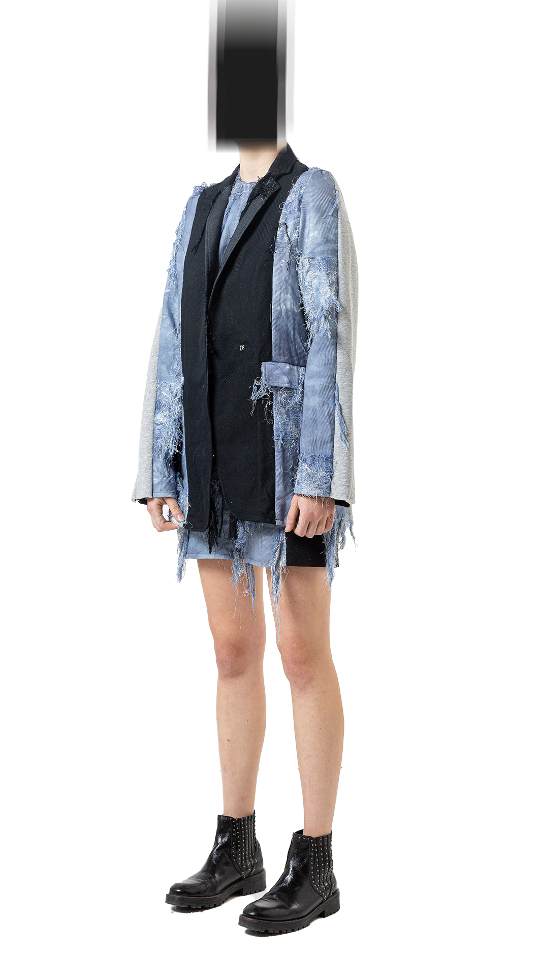 Panelled Oversized Jacket - Jeans