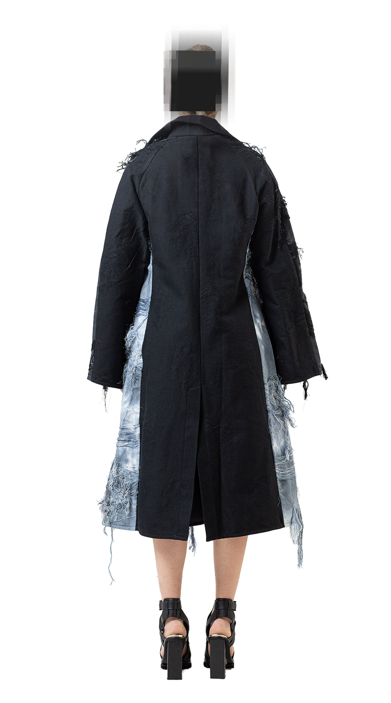 Panelled Raglan Long Coat