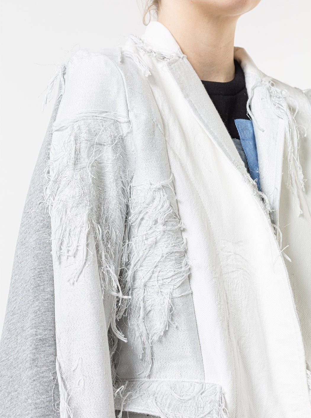 Panelled Oversized Jacket - Grey